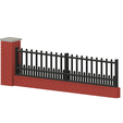 Brick-Wall-Metal-Fence-4.png Model Railway Brick Wall with Metal Railings