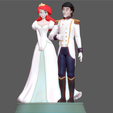 3.png ARIEL PEQUENA SEREIA COM PRÍNCIPE ERIC CASAMENTO ANIMAÇÃO DISNEY PERSONAGEM ESTÁTUA PRINCESA IMPRESSÃO 3D