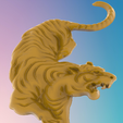 2.png Tiger attack 3D MODEL STL FILE FOR CNC ROUTER LASER & 3D PRINTER