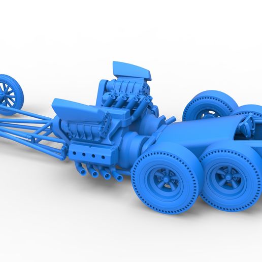 60.jpg Diecast Front engine old school 6 wheeled dragster Scale 1:25