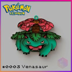 LLAVERO-VENASAUR-F2.jpg STL file VENASAUR KEYCHAIN / POKEMON KEYCHAIN COLLECTION・Design to download and 3D print