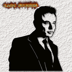 project_20231002_2231524-01.png STL file Elon Musk wall art Elon Musk wall decor 2d art portrait・Template to download and 3D print