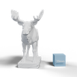 003_scale.png Bull Moose Statue STL – Realistic Stone Sculpture 3D Print for Wildlife Collectors