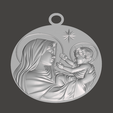 4.png Pingente Mãe Maria e Menino Jesus, Medalhão Religioso, Sagrada Família, Presente Espiritual