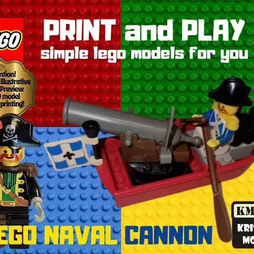 LEGO NAVAL CANNON | 3D Printable STL