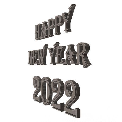 3D file Happy New Year 2022 01 🆕 ・3D print design to download・Cults