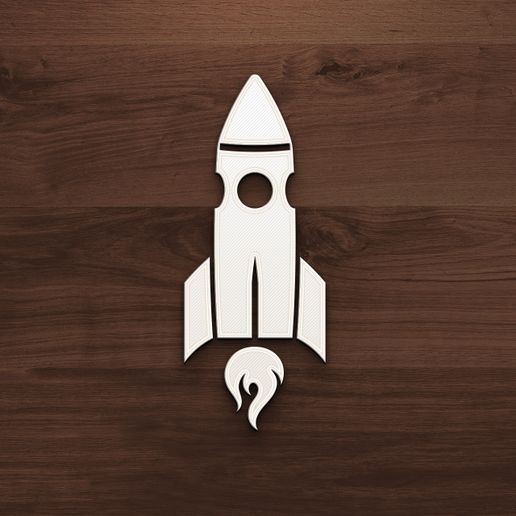 shape_ex096.jpg Rocket Silhouette Wall Decor - Modern Space Inspired Design