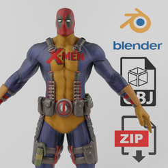 Portada.png Fichier OBJ Deadpool X-Men Modèle texturé・Modèle imprimable en 3D à télécharger