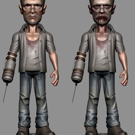 01.jpg Merle - The Walking Dead | Stylized Cartoon 3D Print Model