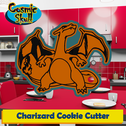 006-Charizard-2D.png Fichier STL Découpeur de biscuits Charizard・Objet imprimable en 3D à télécharger, CosmicSkull