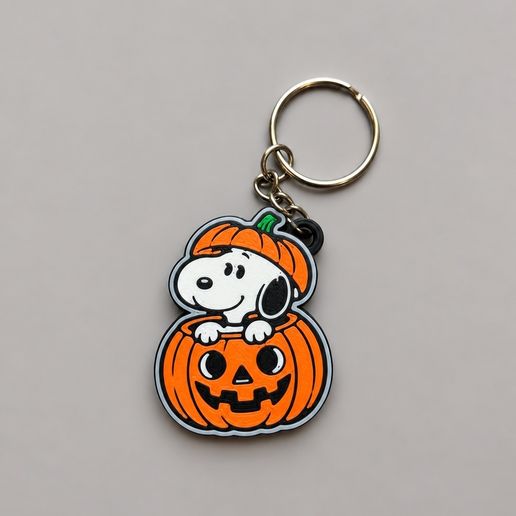 cute pumpkin snoopy keychain