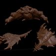 Summary1.jpg Zerg Broodlord and a Broodling 3D print model