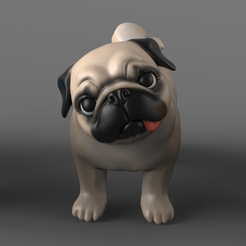 pp01.png Question Pug 3D print model