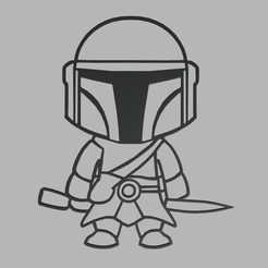 Mandalorian_Wall_Silhouette_01_Render_01.png Fichier STL Mandalorian Silhouette Wall・Modèle à télécharger et à imprimer en 3D