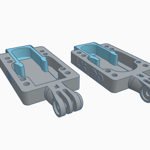 SurfSkate gopro and actioncameras riser spacer with acessories tools pocket 3D model