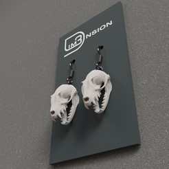 Bat-Skulls.png STL-Datei Fledermaus-Totenkopf-Ohrringe・3D-druckbare Vorlage zum herunterladen
