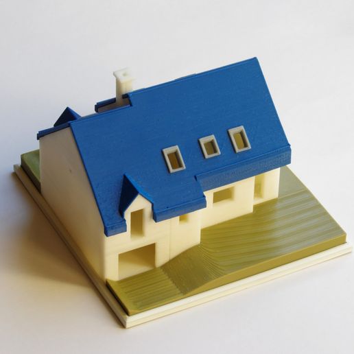 Semi-detached house 3D model preview