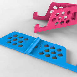 1.png STL file Honeycomb Smartphone Holder - notch size 15mm・Model to download and 3D print