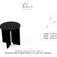 AMARA-CROSS-BASE-SIDE-TABLE-Miniature-Furniture-4.png Miniature Amara-inspired Cross Base Side Table, Miniature Table, Mini Furniture, Dollhouse Furniture