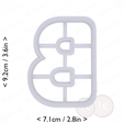letter_b~3.25in-cm-inch-top.png Letter B Cookie Cutter 3.25in / 8.3cm