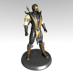 Scorpion MK9 Statue 2020 by PDesigner v2.jpg STL-Datei Mortal Kombat 9 Skorpion Figur mit MK Schlüsselanhänger herunterladen • Objekt für 3D-Drucker, PDesigner