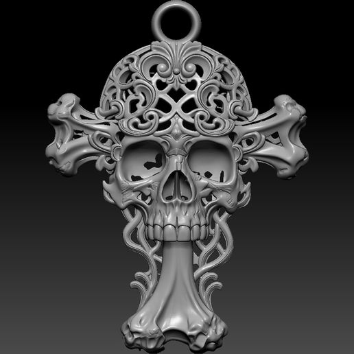 Baroque openwork skull