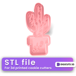 Cactus-plant-with-pot-cookie-cutter-4.png CACTUS PLANT WITH pot COOKIE CUTTER - COWBOY COOKIE CUTTER STL FILE