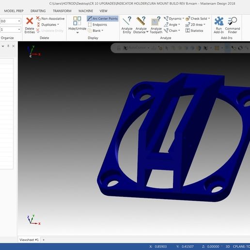 Indicator Mount For CR 10 3D model