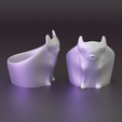 1.png 3D printale cat bowl cute cate bowl no supports 3D print model