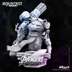 021921-Wicked-Rocket-Bust-Promo-01.jpg Download file Wicked Marvel Avengers Endgame: Rocket Racoon Bust STLs ready for printing • Design to 3D print, Wicked