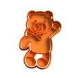 oso-peluche-cuerpo-entero-cortante-stl.png cutting teddy bear cookie cutter and stamp