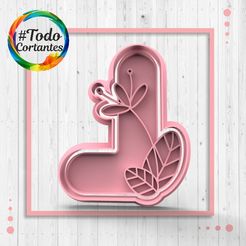 4407-L-con-flores.60.jpg STL file Cutter letter L with flowers・3D printable model to download