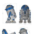 Dimensions.jpg STAR WARS - R2D2 highly detailed &ready to print, 360° rotating head & openable to use it as a storage box.