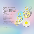 Cover-7.png Flower 26 Clay Cutter - Daisy STL Digital File Download- 10 sizes and 2 Earring Cutter Versions, cookie cutter