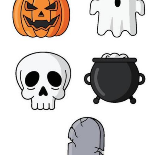 5-Piece Classic Spooky Halloween Cookie Cutters Pack (80mm)