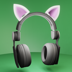 render_001.png CAT EARS 2 COLORS FOR HEADPHONES