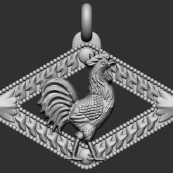 01.jpg STL file Rooster Earrings and Pendant・3D printable model to download