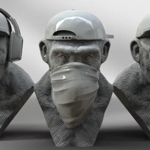 The 3 Wise Monkeys 3D model