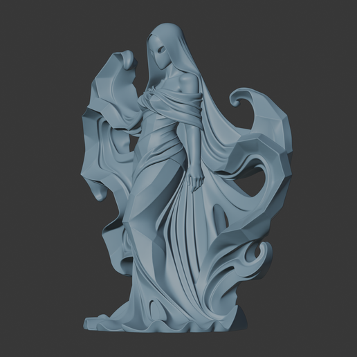 【未使用】アートプリント「The Ghost Queen」AyanoNakano 🎃 halloween Ghost Queen・ STL File for 3D printing・Cults