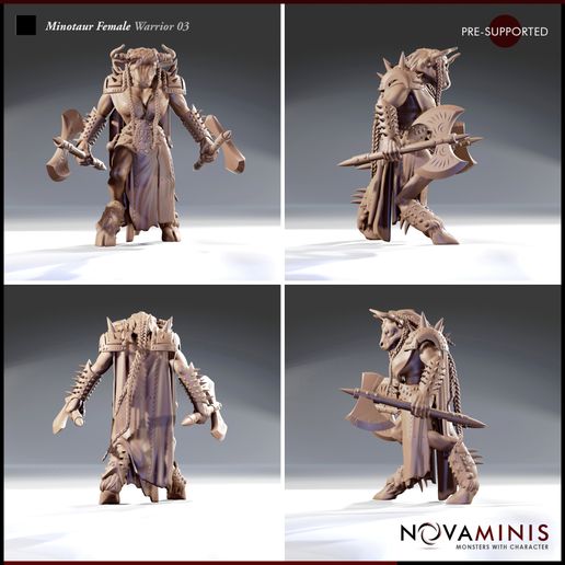 【公式】アクセサリーの激安通販 ♀️ Minotaur Female Warrior 03・ 3D File for ・Cults 書