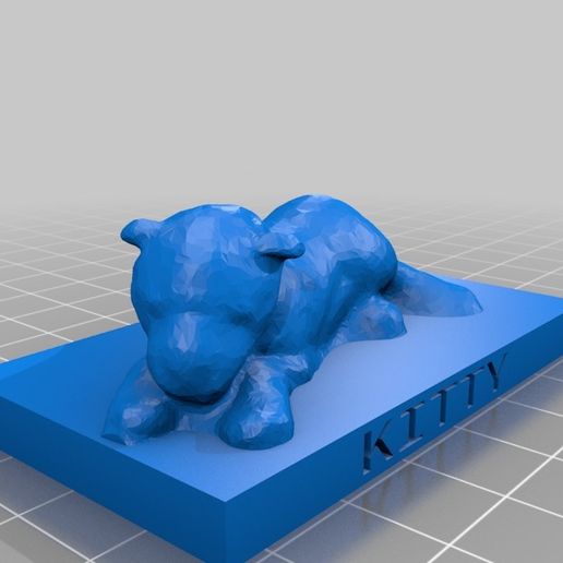 Stuffed Kitty Statue 3D model