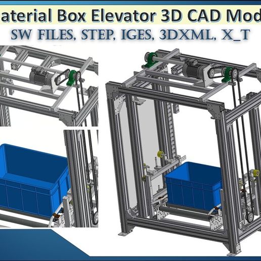 📦 Material Box Elevator 3D CAD Model・ 3D File for 3D printing, CNC ...