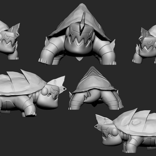 drednaw-4.jpg Archivo STL Pokemon - Chewtle y Drednaw con 2 poses・Design para impresora 3D para descargar, Fontoura3D