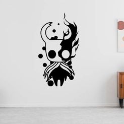hollow-knight.jpg Fichier STL Mur d'art - chevalier creux・Objet pour imprimante 3D à télécharger