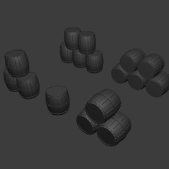 Screenshot-2023-05-24-223548.png Бесплатный OBJ файл Бочки - Wargame & Tabletop Terrain・Шаблон для 3D-печати для загрузки