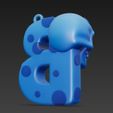 Skull-Themed-B-Letter-Keychain-3D-Print-File-9.jpg Skull-Themed "B" Letter Keychain 3D Print File