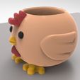 2024-03-04_10h45_41.jpg rooster chicken - flower pot planter, pencil holder - 3D model STL file