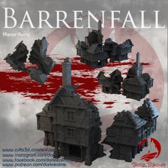www.cults3d.com/én/usqam wwwW.instagram.com/da wuwW.facebook.com/darkreal wuwuw.patreon.com/darkrealms Archivo 3D Dark Realms - Barrenfall - Ruinas de la mansión・Modelo imprimible en 3D para descargar