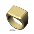 volume1.jpg Download 3MF file Chamfred Rounded rectangular signet ring US sizes 5to11 3D print model • 3D print template, RachidSW