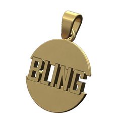 BLING-split-round-pendant-charm-00.jpg Datei STL Bling Split Runde Anhänger mit Bügel 3D-Druck Modell・Design für 3D-Drucker zum herunterladen